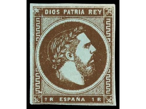 * ESPAÑA. Ed. 160/61p. 50 cts.y 1 real sobre PAPEL AZULADO. 