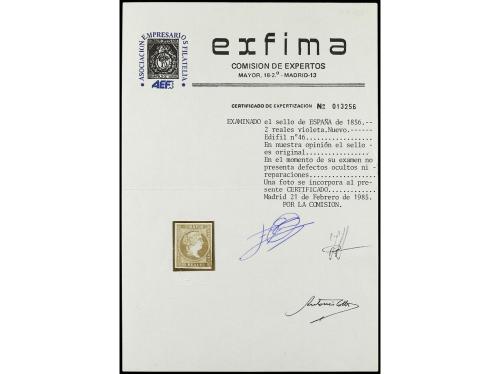 (*) ESPAÑA. Ed. 46. 2 reales violeta. Tres amplios márgenes.