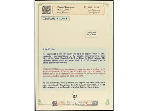 ** ESPAÑA. Ed. 2613. ESPAÑA'82. 12 pts. multicolor. Tira de 