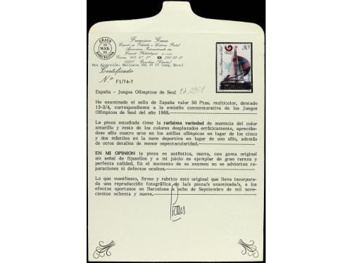 ** ESPAÑA. Ed. 2958. JUEGOS OLÍMPICOS DE SEÚL. 50 pts. color