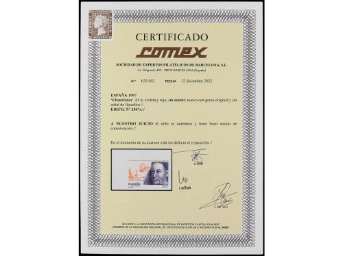 ** ESPAÑA. Ed. 3507s. EFEMERIDES. 65 pts. violeta y rojo SIN