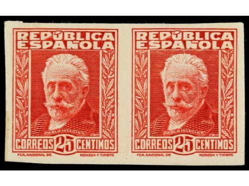** ESPAÑA. Ed. 658s, 659s. 25 y 30 cts. SIN DENTAR en pareja