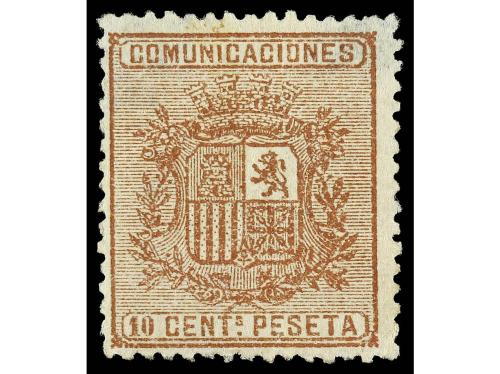 (*) ESPAÑA. Ed. 153, * 153A. 10 céntimos castaño, tipos I y 