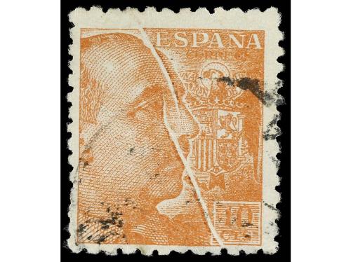 ** ESPAÑA. Ed. 919iw (2) y °920iw. 5 cts. castaño lila en pa