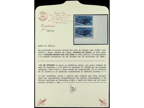 ** ESPAÑA. Ed. 1947s. MONASTERIO DE LAS HUELGAS. 3,50 pts. a