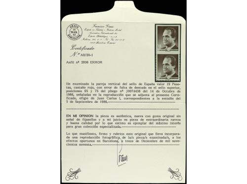 ** ESPAÑA. Ed. 2834s. JUAN CARLOS I. 19 pts. castaño rojo. P