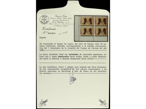 ** ESPAÑA. Ed. 2998. CUERPO DE CORREOS. 20 pts. multicolor. 