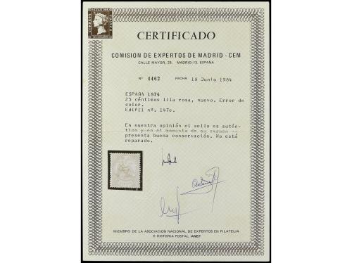 * ESPAÑA. Ed. 147ec. 25 cts. carmín ERROR DE COLOR. Muy boni