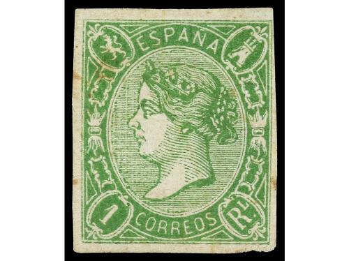 (*) ESPAÑA. Ed. 72. ENSAYO DE COLOR. 1 real verde al dorso, 