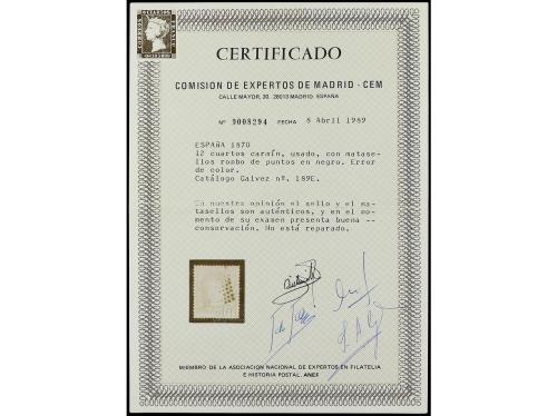 ° ESPAÑA. Ed. 113ec. 12 cuartos rosa ERROR DE COLOR con tona