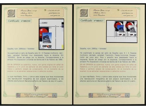 ** ESPAÑA. Ed. 2990. EXPO'92. 8+5 pts. Conjunto montado en c