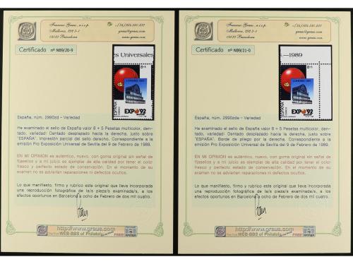 ** ESPAÑA. Ed. 2990. EXPO'92. 8+5 pts. Conjunto montado en c