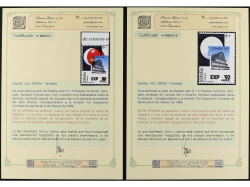 ** ESPAÑA. Ed. 2990. EXPO'92. 8+5 pts. Conjunto montado en c