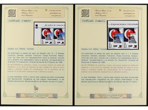 ** ESPAÑA. Ed. 2990. EXPO'92. 8+5 pts. Conjunto montado en c