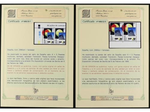** ESPAÑA. Ed. 2990. EXPO'92. 8+5 pts. Conjunto montado en c