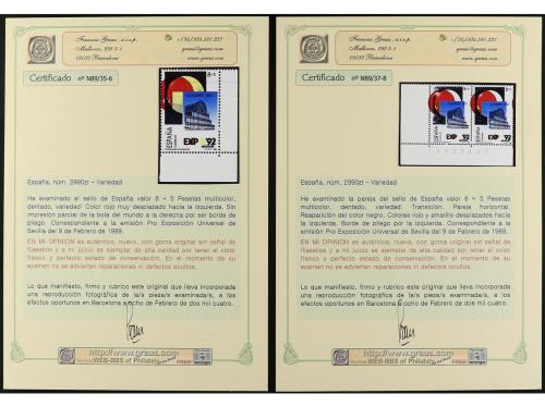 ** ESPAÑA. Ed. 2990. EXPO'92. 8+5 pts. Conjunto montado en c