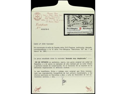** ESPAÑA. Ed. 3104. BARCELONA'92. 15 + 5 pts. multicolor DE