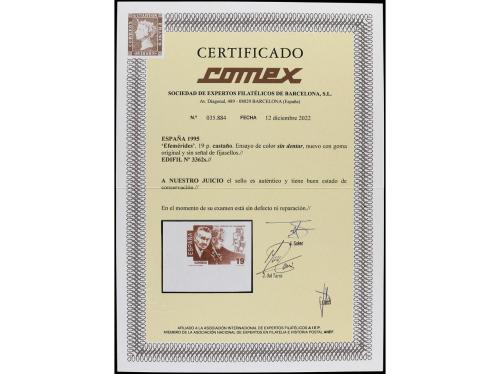 ** ESPAÑA. Ed. 3362s. EFEMERIDES. 19 pts. castaño. CAMBIO DE