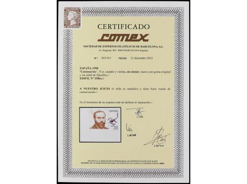 ** ESPAÑA. Ed. 3586s. CENTENARIOS. 35 pts. castaño y violeta