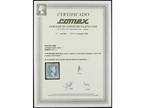 (*) ESPAÑA. Ed. 5. 10 reales verde. Color intenso y amplios 