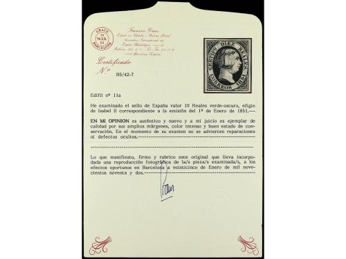 * ESPAÑA. Ed. 11. 10 reales verde. Color muy intenso y grand