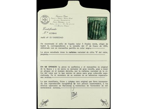° ESPAÑA. Ed. 15. 5 reales verde. Cifra "5" del valor PEQUEÑ