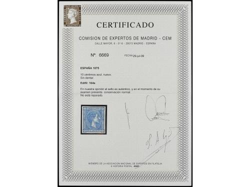 (*) ESPAÑA. Ed. 164s. 10 cts. azul SIN DENTAR. PRECIOSO. Cer