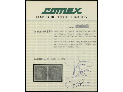 * ESPAÑA. Ed. 73Ab. 2 reales castaño amarillento, pareja. Co