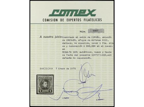 ** ESPAÑA. Ed. NE 13. NO EXPENDIDO. 1 pta. oliva. LUJO. Cert