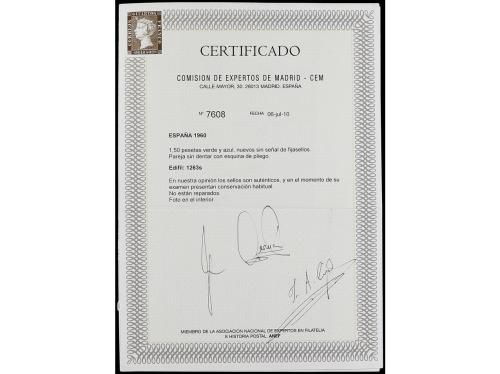 ** ESPAÑA. Ed. 1263s. TOROS. 1.50 pts. azul y verde. Pareja 