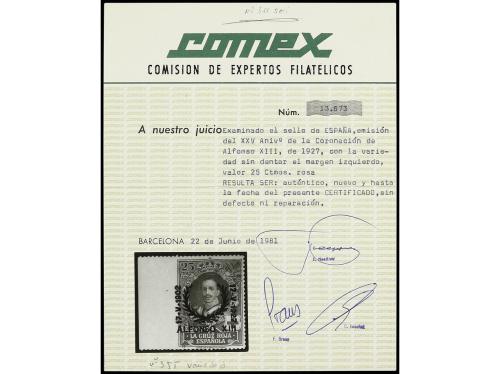 ** ESPAÑA. Ed. 355smi. 25 cts. carmín. SIN DENTAR MARGEN IZQ