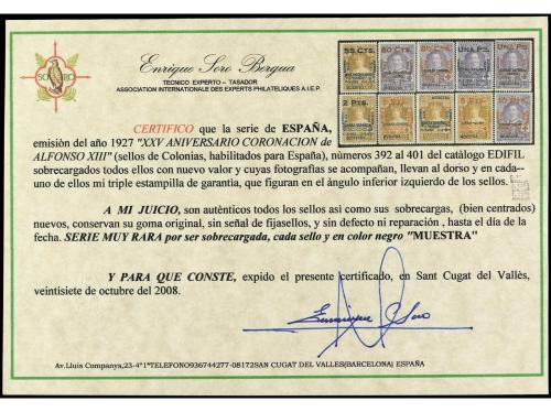 ** ESPAÑA. Ed. 392/01M. SERIE COMPLETA. Habilitación MUESTRA