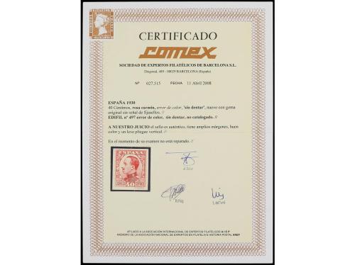 ** ESPAÑA. Ed. 497VAR. 40 cts. rosa carmín. ERROR DE COLOR S