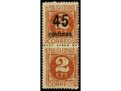 * ESPAÑA. Ed. 744hpv. 45 cts. s. 2 cts. castaño. Dos parejas