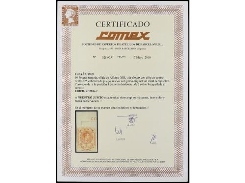 ** ESPAÑA. Ed. 280s. 10 pts. amarillo SIN DENTAR al dorso nu