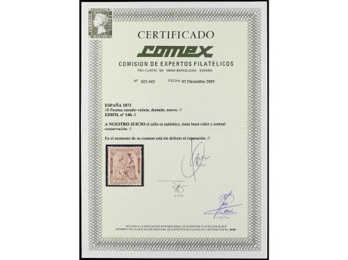 (*) ESPAÑA. Ed. 140. 10 pesetas castaño violeta. Muy buen ej