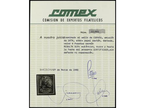 (*) ESPAÑA. Ed. 151p. 4 pts. carmín PAPEL CARTÓN. Espectacul