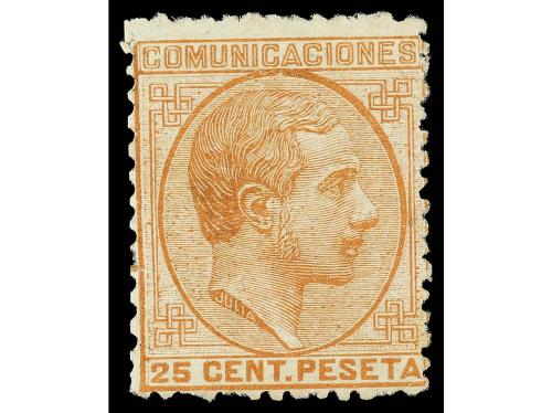 * ESPAÑA. Ed. 194. 25 cts. naranja ERROR DE COLOR reperforad