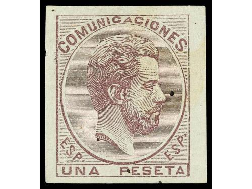 (*) ESPAÑA. Ed. 127s. 1 pta. lila sin dentar. PRECIOSO. Cert