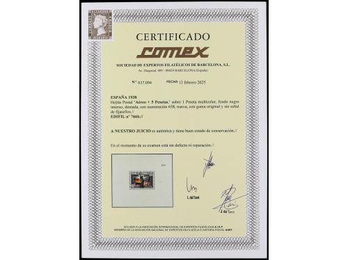 ** ESPAÑA. Ed. 766b. HB. Aéreo + 5 pts. fondo NEGRO INTENSO.