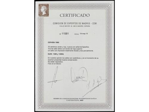 ** ESPAÑA. Ed. 1308. DEPORTES. 70 cts. verde y rojo. Tira de