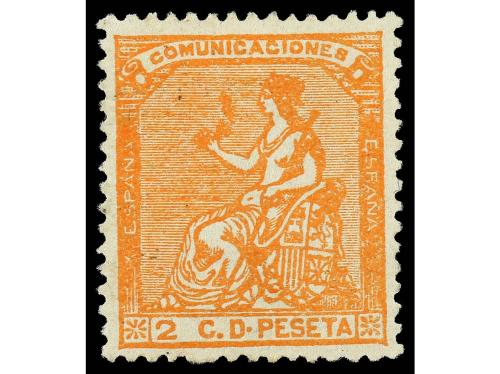 * ESPAÑA. Ed. 131, 131a. 2 céntimos naranja y 2 céntimos roj