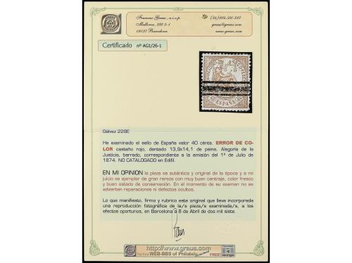 ° ESPAÑA. Ed. 148ep. 40 cts. castaño ERROR DE COLOR, sello c