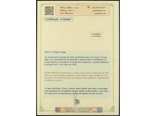 * ESPAÑA. Ed. 173eaa + 173eab. 4/4 cto. Dos bloques en parej