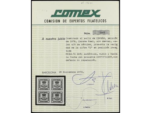 * ESPAÑA. Ed. 173. 4/4 cto. verde. Segundo sello "1" en POSI