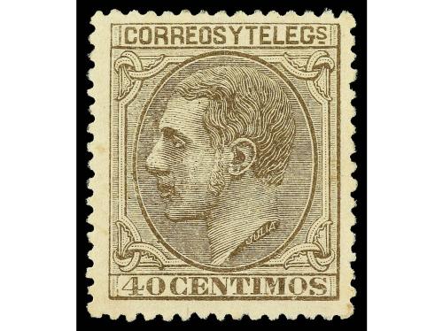 * ESPAÑA. Ed. 204, (*) 205. 25 c. gris y 40 c. castaño. Cent