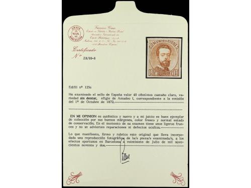 (*) ESPAÑA. Ed. 125s. 40 cts. castaño rojo SIN DENTAR. RARO.