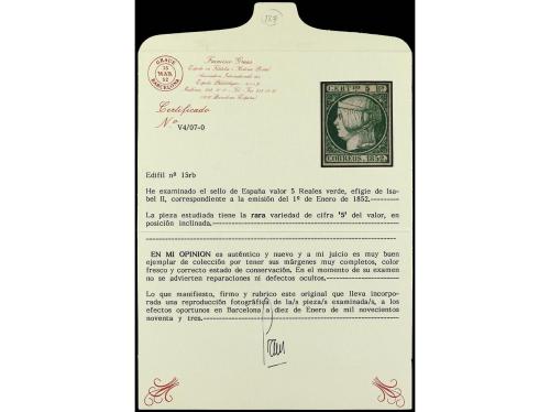 (*) ESPAÑA. Ed. 15itb. 5 reales verde. Cifra "5" del valor I