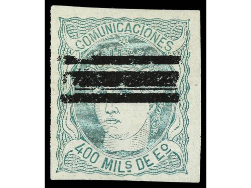 ° ESPAÑA. Ed. 110. 400 mils. verde SIN DENTAR. Ejemplar barr