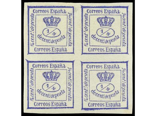 * ESPAÑA. Ed. 115, 116, 116a. 4 cuartos, 2 c. gris y 2 c. vi